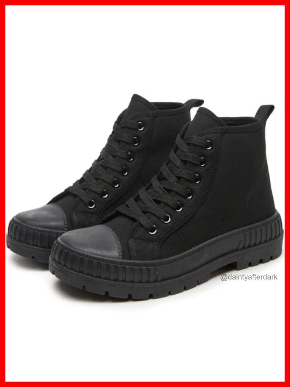 Women's High Top Platform Sneakers Breathable Canvas Lace-Up Casual Tennis Shoes